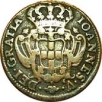 Portugal coin 10 Réis - João V (1737 - 1749) obverse obverse of 10 Réis - João V (1737 - 1749) coin with KM# 227 from Portugal.