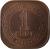 reverse of 1 Cent - George VI - Smaller (1943 - 1945) coin with KM# 6 from Malaya. Inscription: COMMISSIONERS OF CURRENCY MALAYA 1 CENT 1943