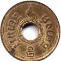 Thailand coin 1/2 Satang - Rama VIII (1937) obverse obverse of 1/2 Satang - Rama VIII (1937) coin with Y# 50 from Thailand.