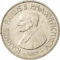obverse of 100 Lire - John Paul II - Basketball (1994) coin with KM# 255 from Vatican City. Inscription: IOANNES PAUVLVS II P.M · A · XVI · MCMXCIV A. CANEVARI