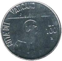 Vatican City coin 100 Lire - John Paul II - Year of Peace (1984) reverse reverse of 100 Lire - John Paul II - Year of Peace (1984) coin with KM# 180 from Vatican City. Inscription: CITTA' DEL VATICANO L. 100 R