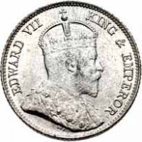 Ceylon coin 25 Cents - Edward VII (1902 - 1910) obverse obverse of 25 Cents - Edward VII (1902 - 1910) coin with KM# 98 from Ceylon. Inscription: EDWARD VII KING & EMPEROR DES