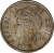 obverse of 2 Centavos (1870 - 1877) coin with KM# 147 from Chile. Inscription: REPUBLICA DE CHILE