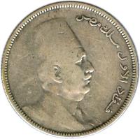 obverse of 5 Piastres - Fuad I (1923) coin with KM# 336 from Egypt.
