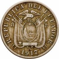 Ecuador coin 5 Centavos (1909 - 1918) obverse obverse of 5 Centavos (1909 - 1918) coin with KM# 60 from Ecuador. Inscription: REPUBLICA DEL ECUADOR 1918