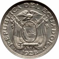Ecuador coin 2 1/2 Centavos (1928) obverse obverse of 2 1/2 Centavos (1928) coin with KM# 68 from Ecuador. Inscription: REPUBLICA DEL ECUADOR 1928