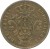 obverse of 10 Réis - Luiz I - Provincial Coinage (1865 - 1866) coin with KM# 14 from Azores. Inscription: LUDOVICUS I DEI GRATIA