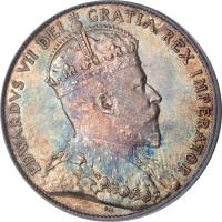 Canada coin 50 Cents - Edward VII (1902 - 1910) obverse obverse of 50 Cents - Edward VII (1902 - 1910) coin with KM# 12 from Canada. Inscription: EDWARDVS VII DEI GRATIA REX IMPERATOR