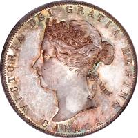Canada coin 50 Cents - Victoria (1870 - 1901) obverse obverse of 50 Cents - Victoria (1870 - 1901) coin with KM# 6 from Canada. Inscription: VICTORIA DEI GRATIA REGINA. CANADA