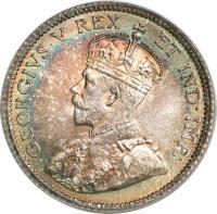 obverse of 10 Cents - George V - Without DEI GRATIA (1911) coin with KM# 17 from Canada. Inscription: GEORGIVS V REX ET IND:IMP: