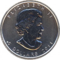 Canada coin 5 Dollars - Elizabeth II - Grizzly Bear (2011) obverse obverse of 5 Dollars - Elizabeth II - Grizzly Bear (2011) coin with KM# 1109 from Canada. Inscription: ELIZABETH II 5 DOLLARS 2011