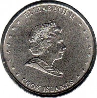 Cook Islands coin 20 Cents - Elizabeth II - 4'th Portrait (2010) obverse obverse of 20 Cents - Elizabeth II - 4'th Portrait (2010) coin with KM# 760 from Cook Islands. Inscription: ELIZABETH II COOK ISLANDS