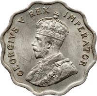 obverse of 1/2 Piastre - George V (1934) coin with KM# 20 from Cyprus. Inscription: GEORGIVS V REX IMPERATOR