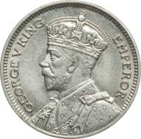 obverse of 6 Pence - George V (1934 - 1936) coin with KM# 3 from Fiji. Inscription: GEORGE V KING EMPEROR