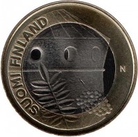 Finland coin 5 Euro - Savonia, St. Olaf Castle (2013) obverse obverse of 5 Euro - Savonia, St. Olaf Castle (2013) coin with KM# 199 from Finland. Inscription: SUOMI FINLAND N