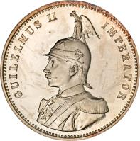 obverse of 1 Rupie - Wilhelm II (1904 - 1914) coin with KM# 10 from German East Africa.