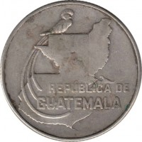 Guatemala coin 25 Centavos (1943) obverse obverse of 25 Centavos (1943) coin with KM# 253 from Guatemala. Inscription: REPUBLICA DE GUATEMALA