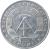 obverse of 1 Pfennig (1960 - 1990) coin with KM# 8 from Germany. Inscription: DEUTSCHE DEMOKRATISCHE * REPUBLIK *