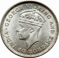 obverse of 4 Pence - George VI (1938 - 1943) coin with KM# 30 from Guyana. Inscription: GEORGE VI KING AND EMPEROR OF INDIA