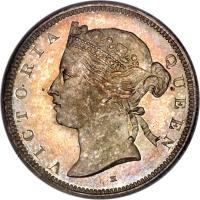 Hong Kong coin 20 Cents - Victoria (1866 - 1898) obverse obverse of 20 Cents - Victoria (1866 - 1898) coin with KM# 7 from Hong Kong. Inscription: VICTORIA QUEEN