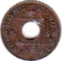 Hong Kong coin 1 Mil - Victoria (1866) obverse obverse of 1 Mil - Victoria (1866) coin with KM# 3 from Hong Kong. Inscription: HONG - KONG 18 66 VR ONE MIL