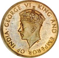 obverse of 1/2 Penny - George VI (1937) coin with KM# 28 from Jamaica. Inscription: GEORGE VI KING AND EMPEROR OF INDIA