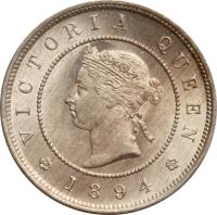 obverse of 1 Farthing - Victoria (1880 - 1900) coin with KM# 15 from Jamaica. Inscription: VICTORIA QUEEN 1897
