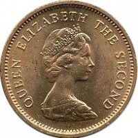 obverse of 1/2 Penny - Elizabeth II - 2'nd Portrait (1981) coin with KM# 45 from Jersey. Inscription: QUEEN ELIZABETH THE SECOND