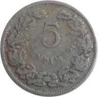 Luxembourg coin 5 Centimes - Wilhelm IV (1908) reverse reverse of 5 Centimes - Wilhelm IV (1908) coin with KM# 26 from Luxembourg. Inscription: 5 CENTIMES