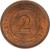 reverse of 2 Cents - Victoria (1877 - 1897) coin with KM# 8 from Mauritius. Inscription: · MAURITIUS · TWO CENTS 1896