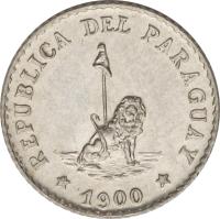 obverse of 5 Centavos (1900 - 1903) coin with KM# 6 from Paraguay. Inscription: REPUBLIC DEL PARAGUAY 1903