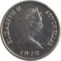 Seychelles coin 1 Cent - Elizabeth II - FAO - 2'nd Portrait (1972) obverse obverse of 1 Cent - Elizabeth II - FAO - 2'nd Portrait (1972) coin with KM# 17 from Seychelles. Inscription: ELIZABETH II SEYCHELLES 1972