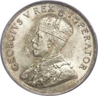 obverse of 1 Florin - George V (1923 - 1930) coin with KM# 18 from South Africa. Inscription: GEORGIVS V REX IMPERATOR