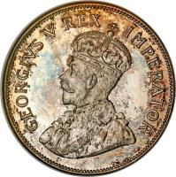 obverse of 2 1/2 Shillings - George V - SUID-AFRIKA (1931 - 1936) coin with KM# 19.3 from South Africa. Inscription: GEORGIVS V REX IMPERATOR