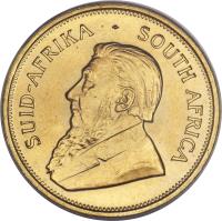 South Africa coin 1 Krugerrand (1967 - 2015) obverse obverse of 1 Krugerrand (1967 - 2015) coin with KM# 73 from South Africa. Inscription: SUID-AFRIKA * SOUTH AFRICA