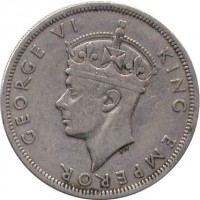 Southern Rhodesia coin 1/2 Crown - George VI (1947) obverse obverse of 1/2 Crown - George VI (1947) coin with KM# 15b from Southern Rhodesia. Inscription: GEORGE VI KING EMPEROR