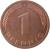 reverse of 1 Pfennig (1950 - 2001) coin with KM# 105 from Germany. Inscription: 1 PFENNIG F