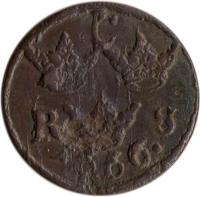 obverse of 1/6 Öre Silfwermynt - Carl XI (1666 - 1686) coin with KM# 254 from Sweden.