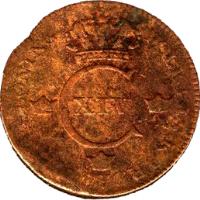 obverse of 1 Skilling - Carl XIV Johan (1819 - 1830) coin with KM# 597 from Sweden. Inscription: FOLKETS KÄRLEK MIN BELÖNING