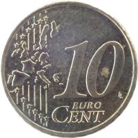 Germany coin 10 Euro Cent - 1'st Map (2002 - 2006) reverse reverse of 10 Euro Cent - 1'st Map (2002 - 2006) coin with KM# 210 from Germany. Inscription: 10 EURO CENT LL