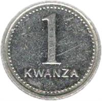 reverse of 1 Kwanza (1999) coin with KM# 97 from Angola. Inscription: 1 KWANZA