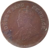 obverse of 1/12 Anna - George V (1912 - 1936) coin with KM# 509 from India. Inscription: GEORGE V KING EMPEROR