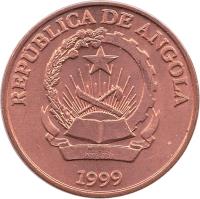 Angola coin 50 Centimos (1999) obverse obverse of 50 Centimos (1999) coin with KM# 96 from Angola. Inscription: REPUBLICA DE ANGOLA 1999