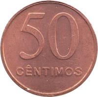 reverse of 50 Centimos (1999) coin with KM# 96 from Angola. Inscription: 50 CENTIMOS