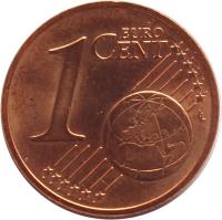 reverse of 1 Euro Cent (2002 - 2015) coin with KM# 3082 from Austria. Inscription: 1 EURO CENT LL