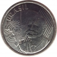 Brazil coin 50 Centavos (2002 - 2015) obverse obverse of 50 Centavos (2002 - 2015) coin with KM# 651a from Brazil. Inscription: BRASIL RIO BRANCO