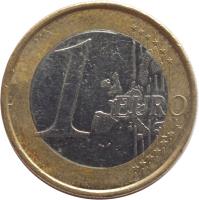 reverse of 1 Euro - 1'st Map (2002 - 2006) coin with KM# 213 from Germany. Inscription: 1 EURO LL