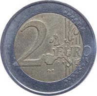 Germany coin 2 Euro - 1'st Map (2002 - 2006) reverse reverse of 2 Euro - 1'st Map (2002 - 2006) coin with KM# 214 from Germany. Inscription: 2 EURO LL