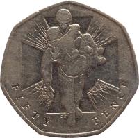 United Kingdom coin 50 Pence - Elizabeth II - Heroic Actions - 4'th Portrait (2006 - 2007) reverse reverse of 50 Pence - Elizabeth II - Heroic Actions - 4'th Portrait (2006 - 2007) coin with KM# 1058 from United Kingdom. Inscription: FIFTY PENCE CD