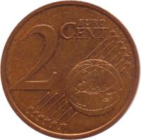 reverse of 2 Euro Cent (1999 - 2017) coin with KM# 1283 from France. Inscription: 2 EURO CENT LL